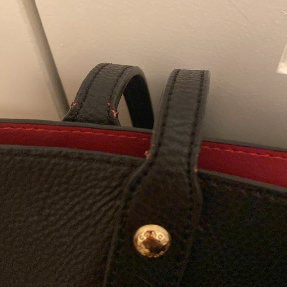 Coach Tote Bag, Black with Red, Gold Hardware, good condition - Picture 10 of 10